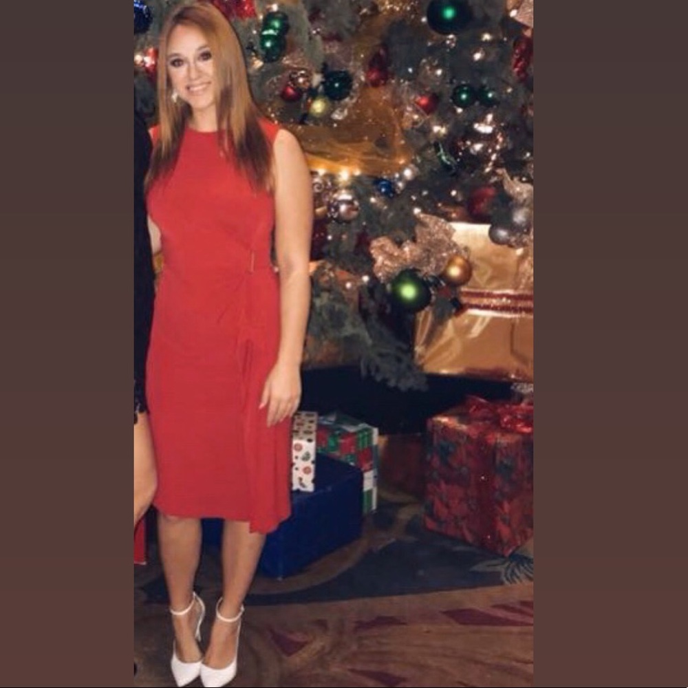Calvin Klein red cocktail dress